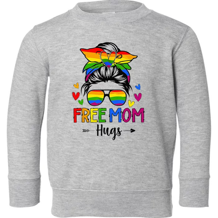 Free Mom Hugs Free Mom Hugs Inclusive Pride LGBTQ Toddler Sweatshirt