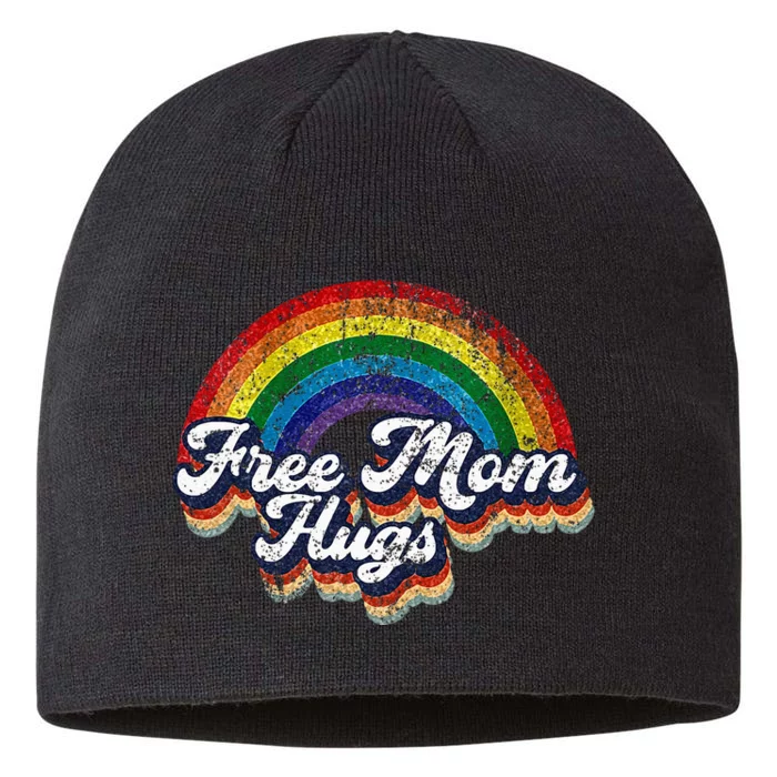 Free Mom Hugs Rainbow Heart LGBT Pride Month 8 1/2in Sustainable Knit Beanie