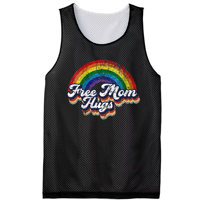 Free Mom Hugs Rainbow Heart LGBT Pride Month Mesh Reversible Basketball Jersey Tank