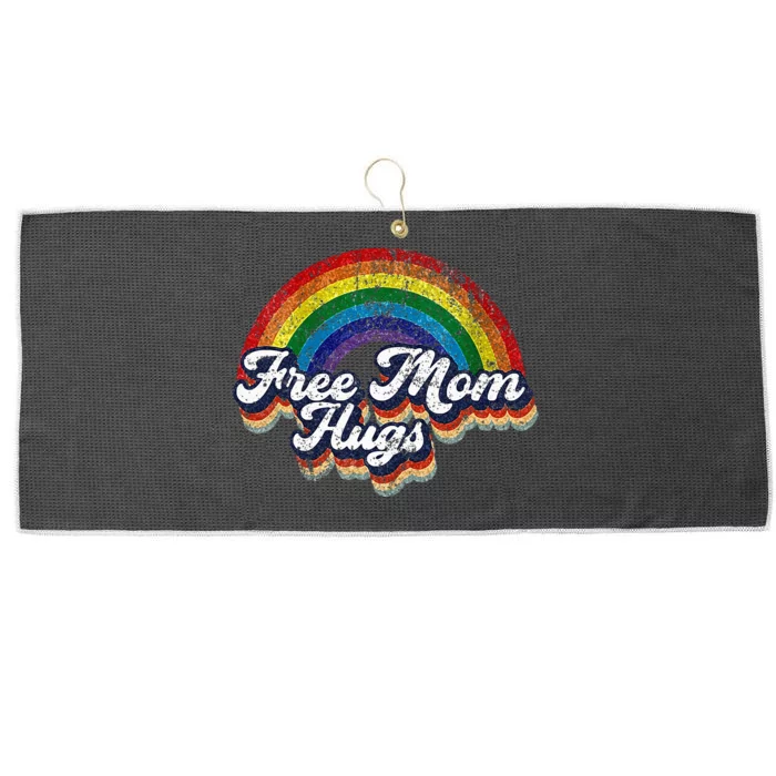 Free Mom Hugs Rainbow Heart LGBT Pride Month Large Microfiber Waffle Golf Towel