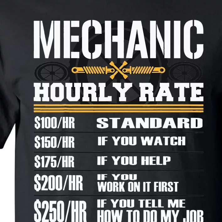 Funny Mechanic Hourly Rate Tall T-Shirt