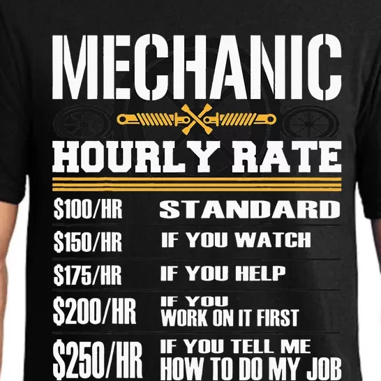 Funny Mechanic Hourly Rate Pajama Set