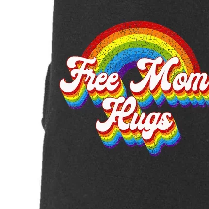 Free Mom Hugs Rainbow Retro LGBT Flag LGBT Pride Month Doggie 3-End Fleece Hoodie