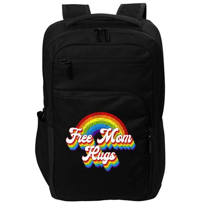 Free Mom Hugs Rainbow Retro LGBT Flag LGBT Pride Month Impact Tech Backpack