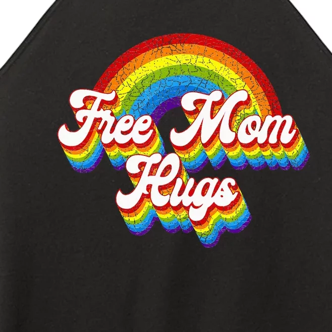 Free Mom Hugs Rainbow Retro LGBT Flag LGBT Pride Month Women’s Perfect Tri Rocker Tank