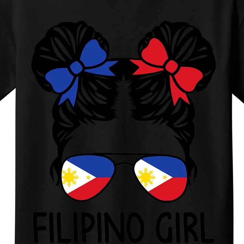 Filipino Messy Hair Philipines Patriotic Kids T-Shirt