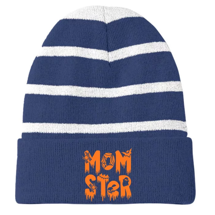 Funny Momster Halloween Mom Costume Dadcula Family Matching Striped Beanie with Solid Band