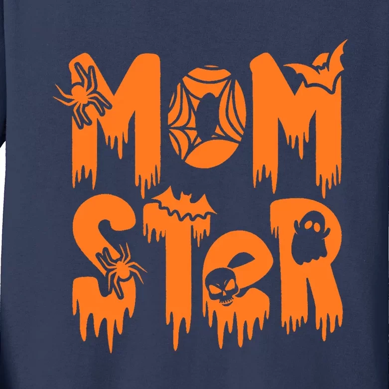 Funny Momster Halloween Mom Costume Dadcula Family Matching Kids Long Sleeve Shirt