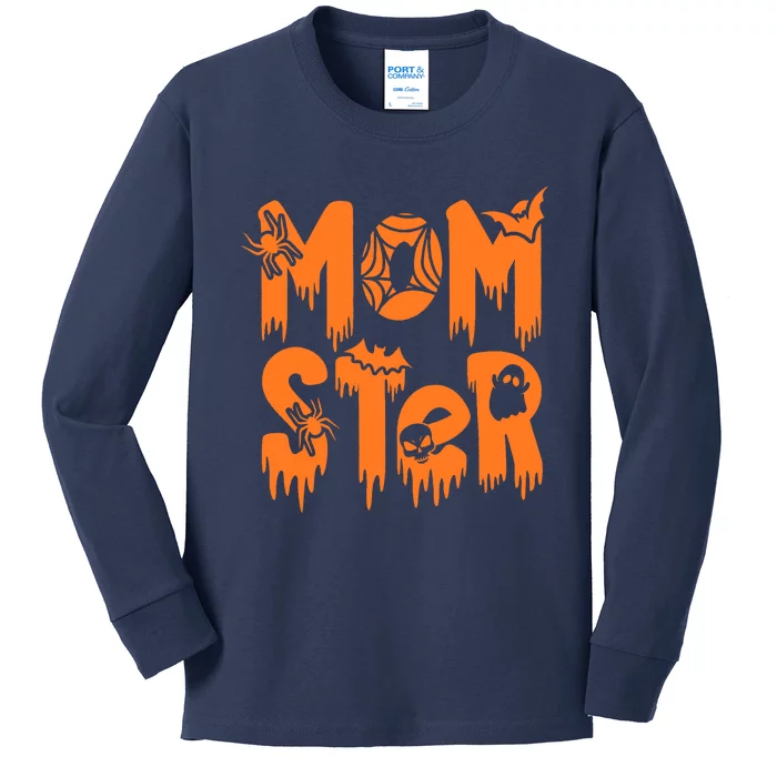 Funny Momster Halloween Mom Costume Dadcula Family Matching Kids Long Sleeve Shirt