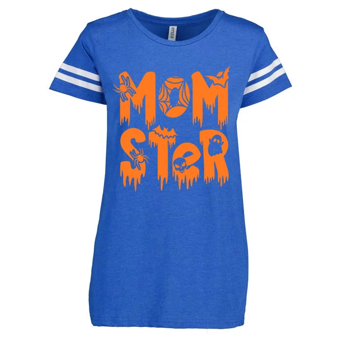 Funny Momster Halloween Mom Costume Dadcula Family Matching Enza Ladies Jersey Football T-Shirt