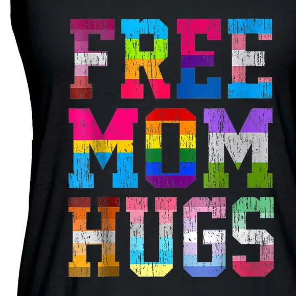 Free Mom Hugs For Pride Month Lgbt Mothers Day Gift Ladies Essential Flowy Tank