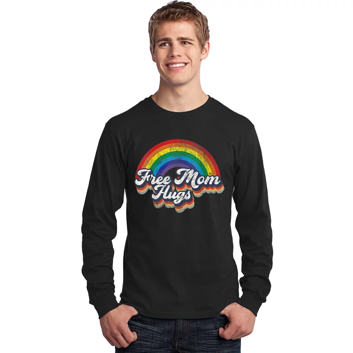 Free Mom Hugs Rainbow Heart LGBT Flag LGBT Pride Month Long Sleeve Shirt