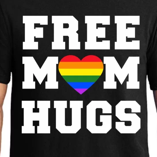 Free Mom Hugs Proud Mom Lgbt Heart Rainbow Gay Pride Gift Pajama Set