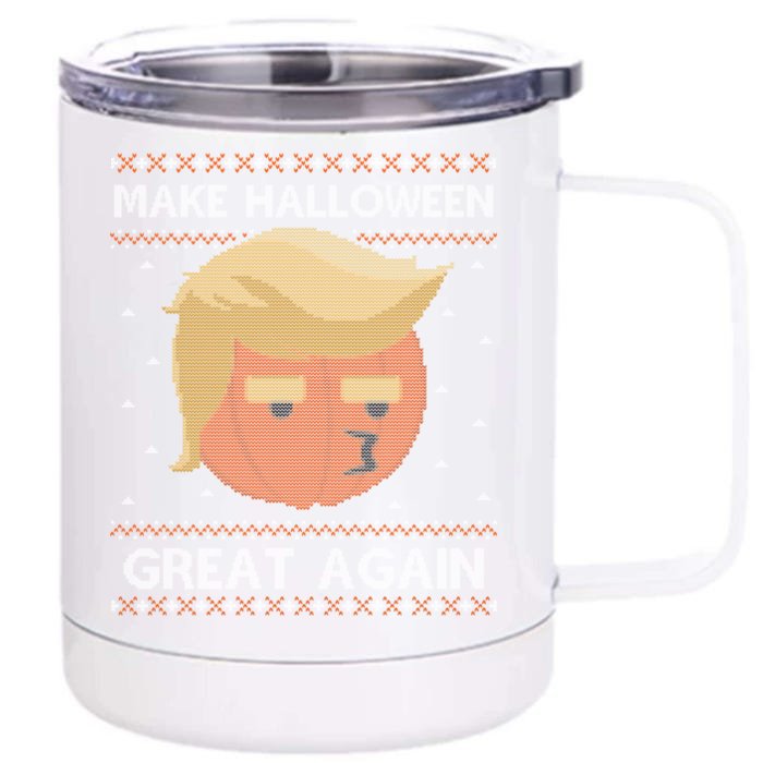 Funny Make Halloween Great Again Jumper Trump Gift Front & Back 12oz Stainless Steel Tumbler Cup