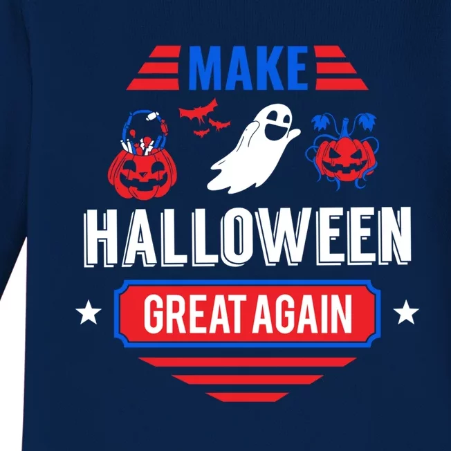 Funny Make Halloween Great Again Spooky Scary Ghost Gift Great Gift Baby Long Sleeve Bodysuit