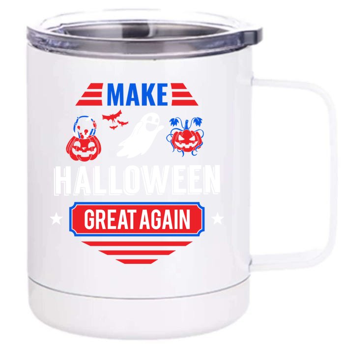 Funny Make Halloween Great Again Spooky Scary Ghost Gift Great Gift Front & Back 12oz Stainless Steel Tumbler Cup