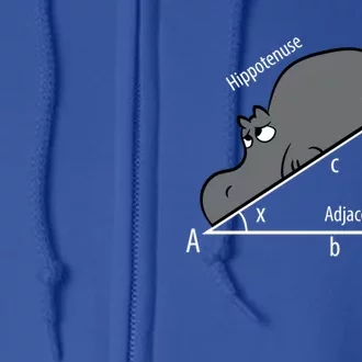 Funny Math Humor Hippotenuse Funny Hippo Math Analytical Hypotenuse Full Zip Hoodie