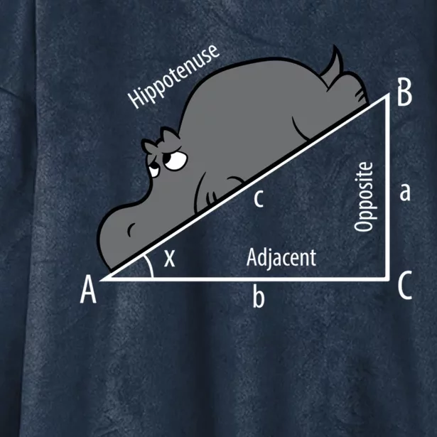 Funny Math Humor Hippotenuse Funny Hippo Math Analytical Hypotenuse Hooded Wearable Blanket