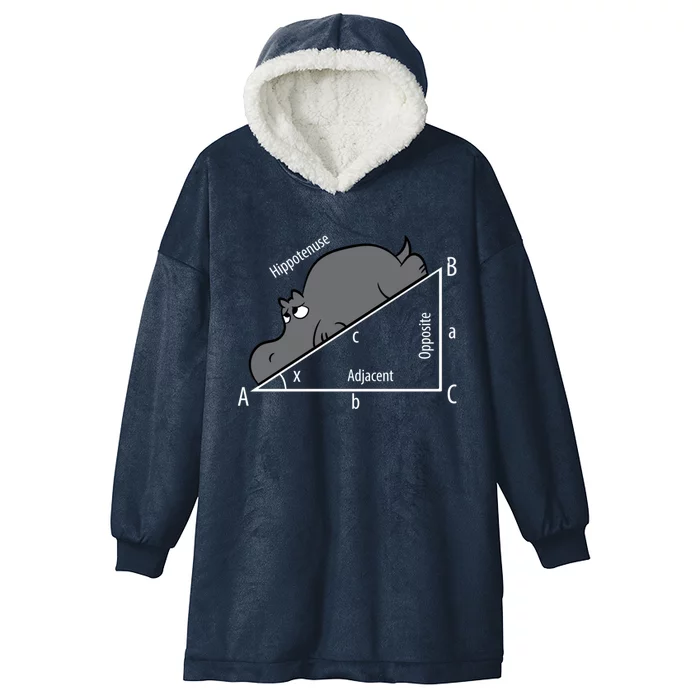 Funny Math Humor Hippotenuse Funny Hippo Math Analytical Hypotenuse Hooded Wearable Blanket