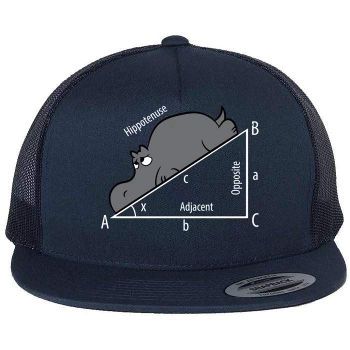 Funny Math Humor Hippotenuse Funny Hippo Math Analytical Hypotenuse Flat Bill Trucker Hat