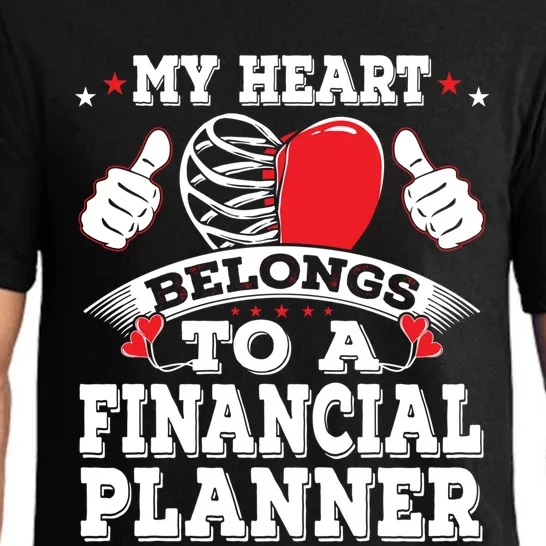 Funny My Heart Belongs To A Financial Planner Valentines Day Gift Pajama Set