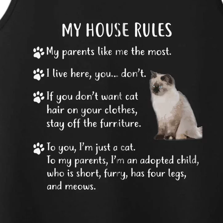 Funny My House Rules Ragdoll Kitten Cat Performance Tank