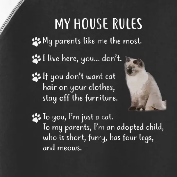 Funny My House Rules Ragdoll Kitten Cat Toddler Fine Jersey T-Shirt