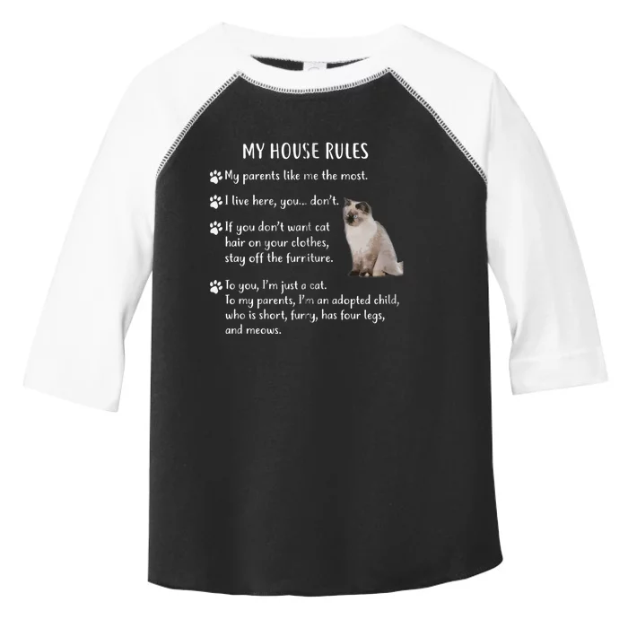 Funny My House Rules Ragdoll Kitten Cat Toddler Fine Jersey T-Shirt