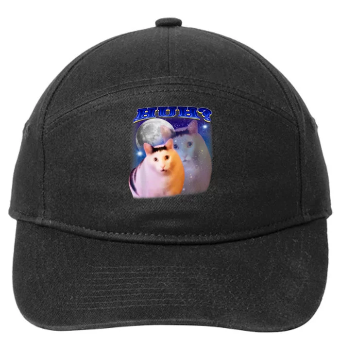 Funny Meme Huh Cat 7-Panel Snapback Hat