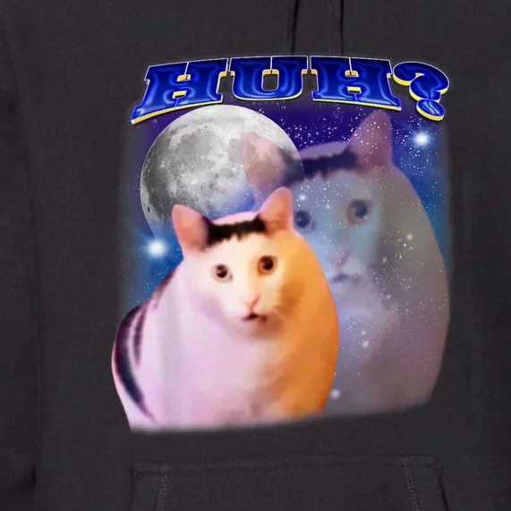 Funny Meme Huh Cat Premium Hoodie