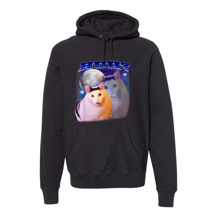 Funny Meme Huh Cat Premium Hoodie