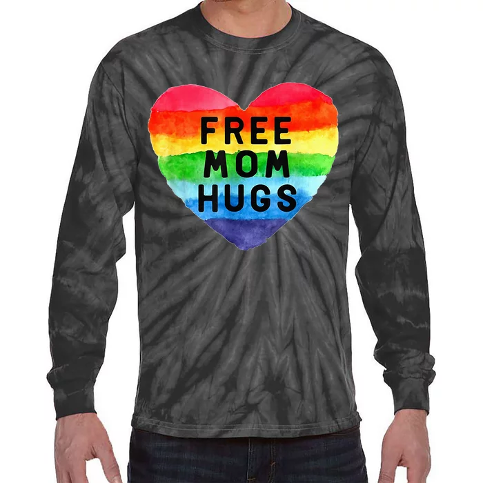 Free Mom Hugs Free Mom Hugs Inclusive Pride LGBTQIA Tie-Dye Long Sleeve Shirt