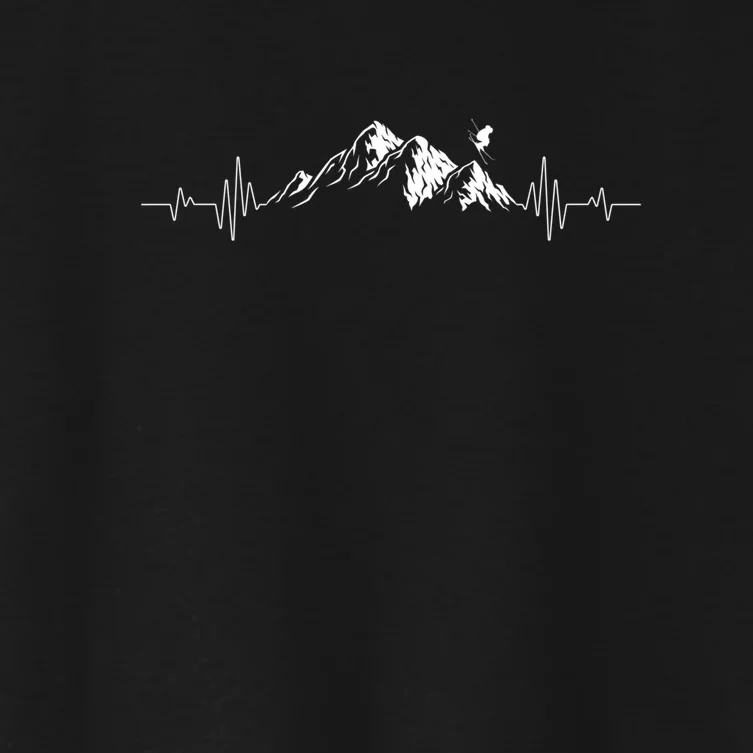 Funny Mountains Heartbeat Ski Skiing Skier Gift Women's Crop Top Tee