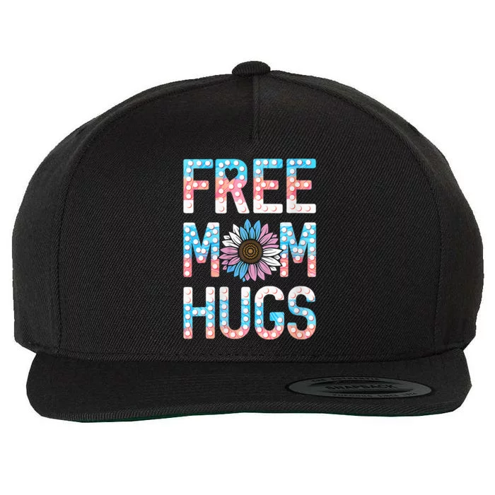 Free Mom Hugs Pride Lgbt Daisy Flower Hippie Wool Snapback Cap