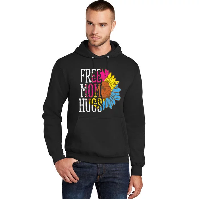 Free Mom Hugs Pansexual Sunflower Pan Pride Flag LGBTQ Tall Hoodie