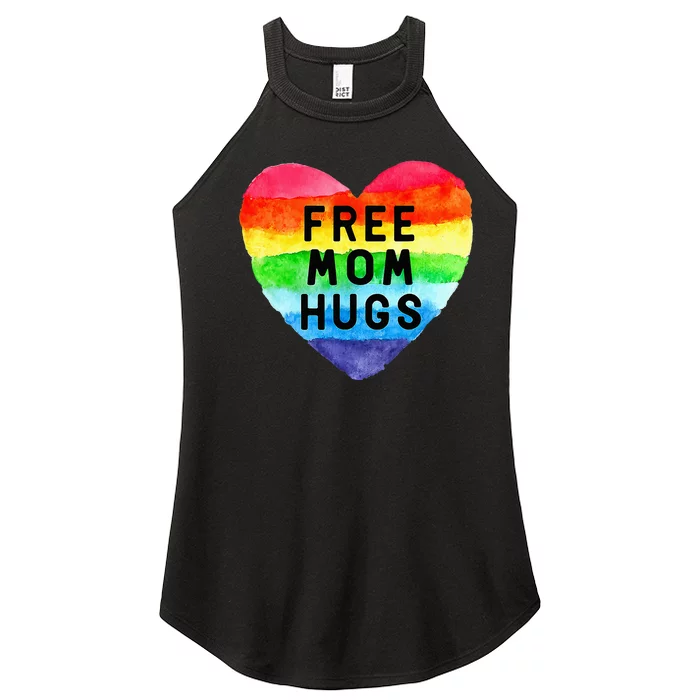 Free Mom Hugs Rainbow Heart LGBT Pride Month Women’s Perfect Tri Rocker Tank