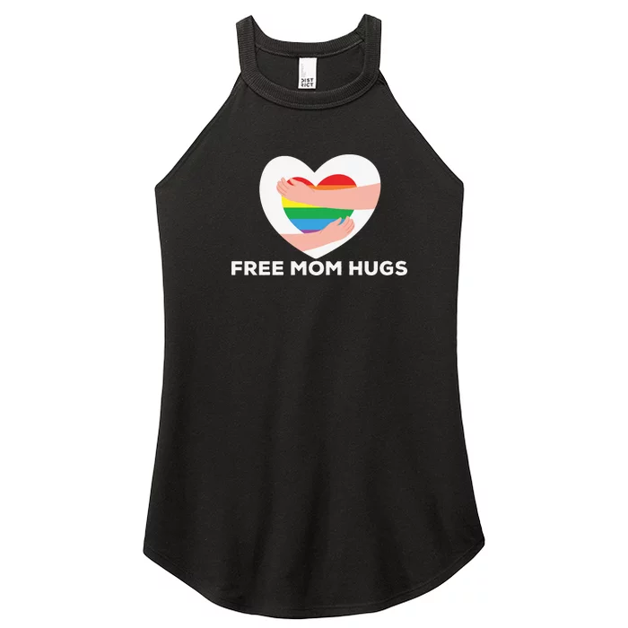 Free Mom Hugs LGBT Support Pride Month Gift Women’s Perfect Tri Rocker Tank