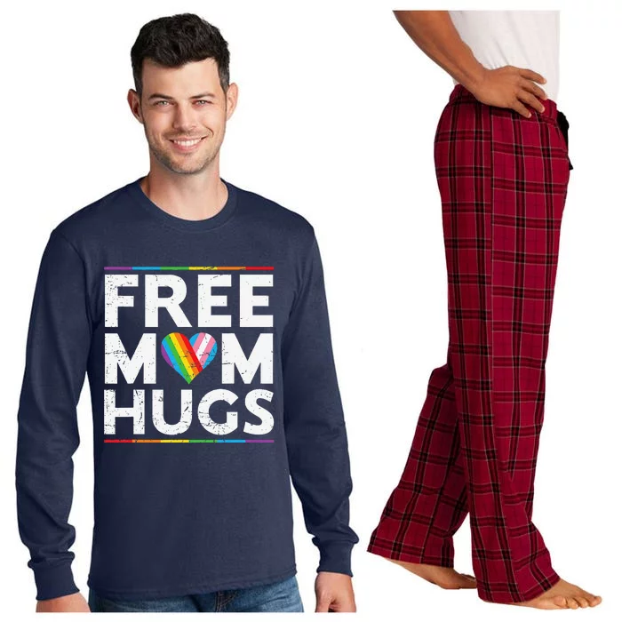 Free Mom Hugs Lgbt Pride Parades Rainbow Transg Flag Long Sleeve Pajama Set