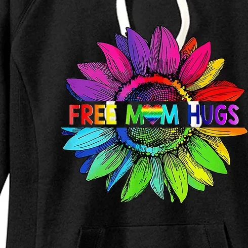 Free Mom Hugs Lgbt Pride Mom Daisy Rainbow Flower Mother Day Women's Fleece Hoodie