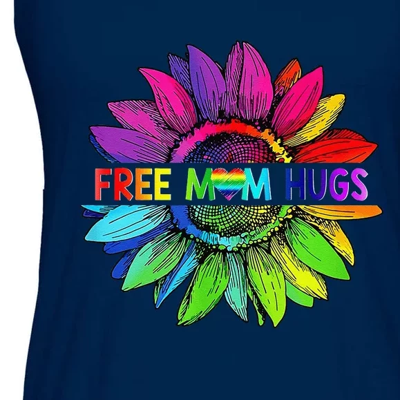 Free Mom Hugs Lgbt Pride Mom Daisy Rainbow Flower Mother Day Ladies Essential Flowy Tank