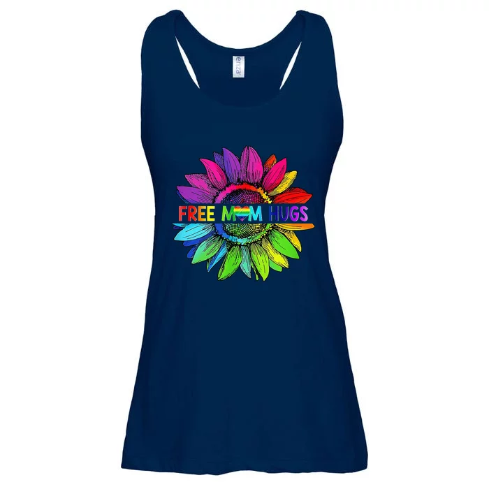 Free Mom Hugs Lgbt Pride Mom Daisy Rainbow Flower Mother Day Ladies Essential Flowy Tank