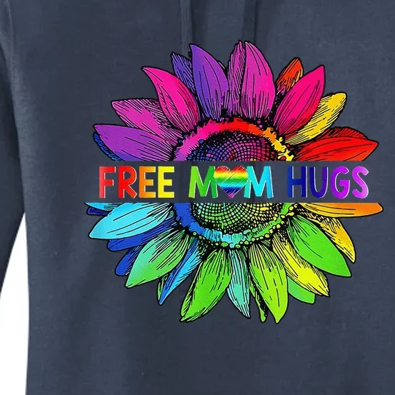 Free Mom Hugs Lgbt Pride Mom Daisy Rainbow Flower Mother Day Women's Pullover Hoodie