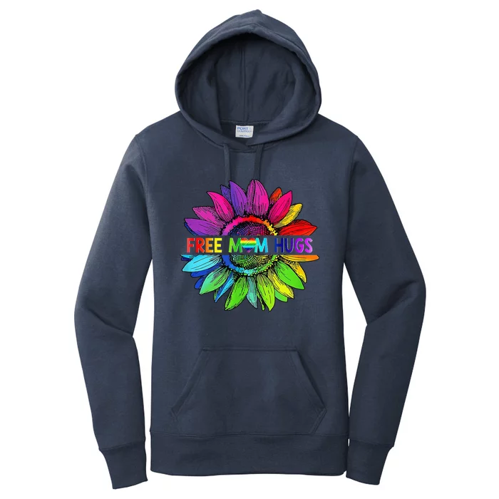 Free Mom Hugs Lgbt Pride Mom Daisy Rainbow Flower Mother Day Women's Pullover Hoodie