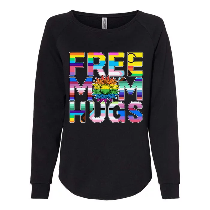 Free Mom Hugs Lgbt Pride Mom Daisy Flower Lesbian Mother Day Womens California Wash Sweatshirt