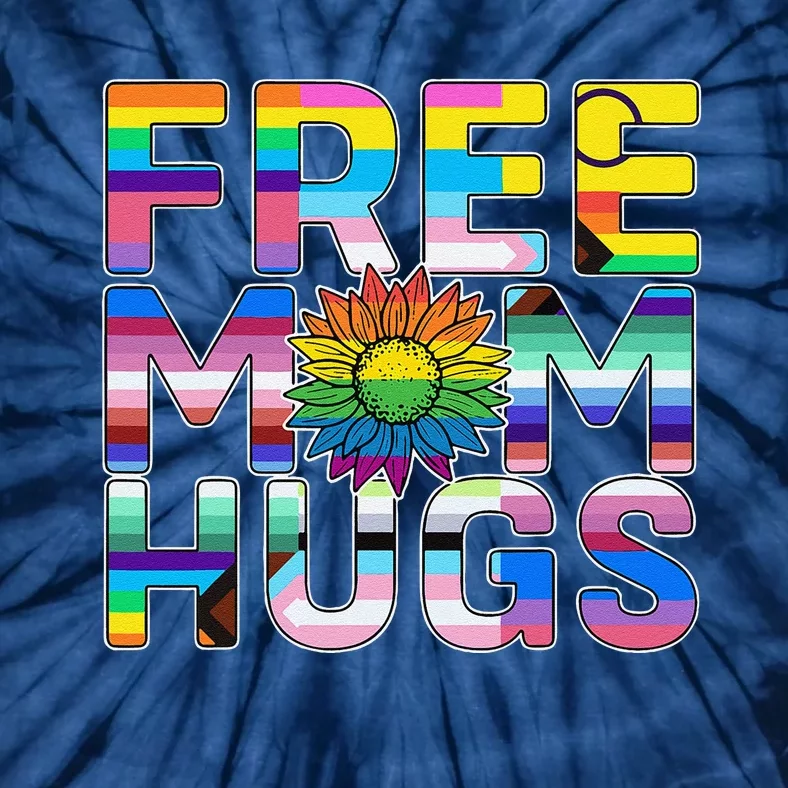 Free Mom Hugs Lgbt Pride Mom Daisy Flower Lesbian Mother Day Tie-Dye T-Shirt