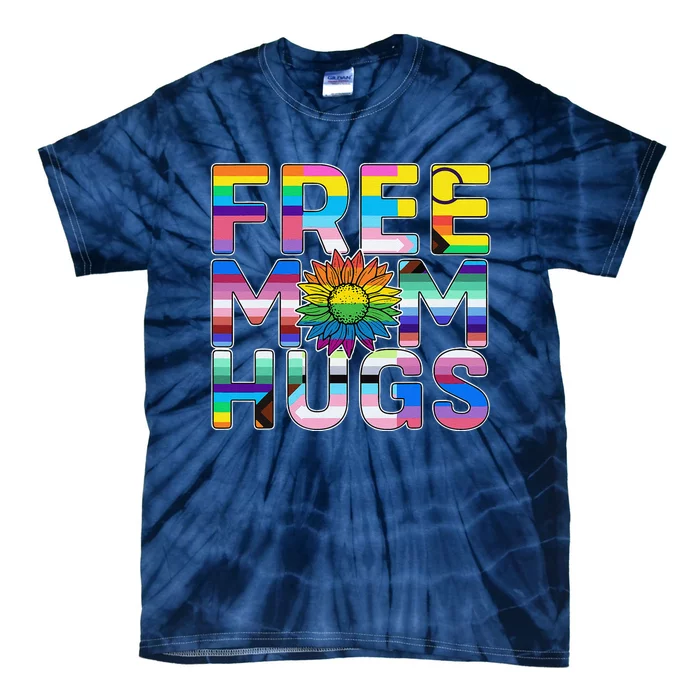 Free Mom Hugs Lgbt Pride Mom Daisy Flower Lesbian Mother Day Tie-Dye T-Shirt