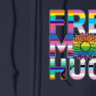 Free Mom Hugs Lgbt Pride Mom Daisy Flower Lesbian Mother Day Full Zip Hoodie