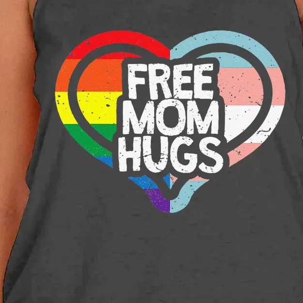 Free Mom Hugs Rainbow Pride Women's Knotted Racerback Tank