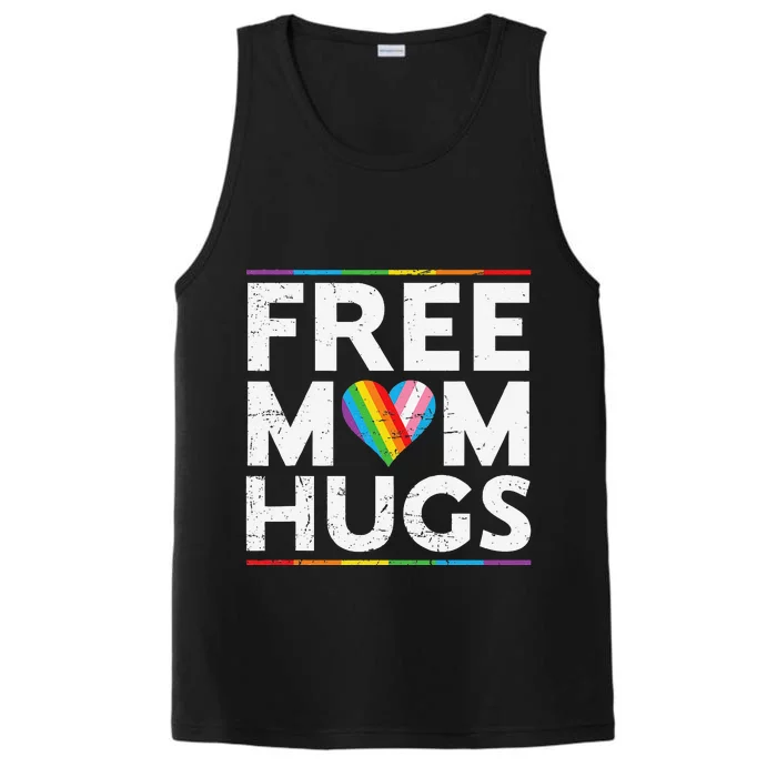 Free Mom Hugs Lgbt Pride Parades Rainbow Transg Flag Performance Tank