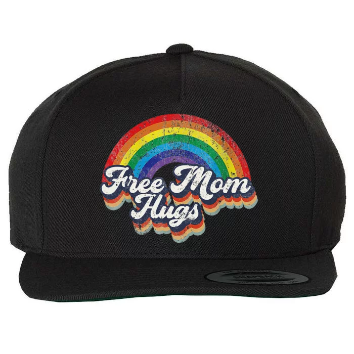 Free Mom Hugs Rainbow Heart Lgbt Flag Lgbt Pride Month Wool Snapback Cap